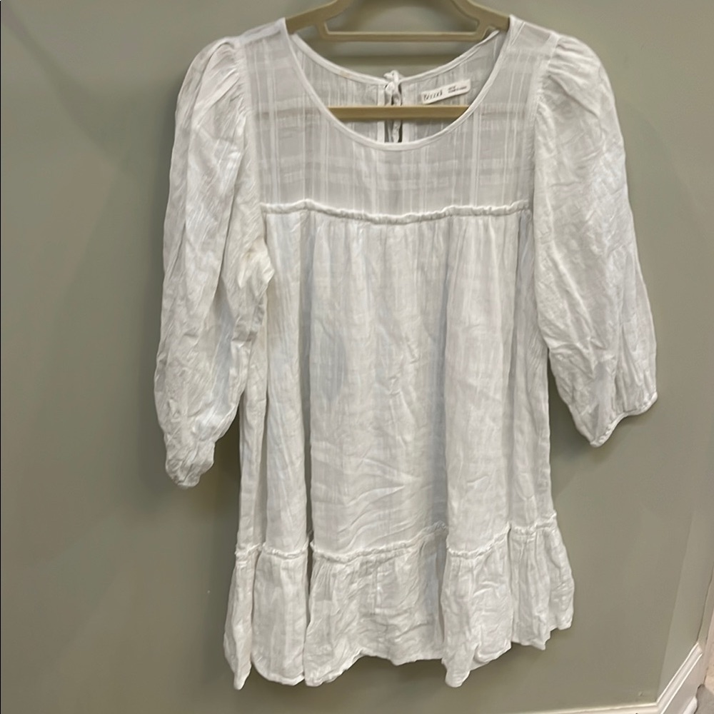 Gauzy white tiered dress
